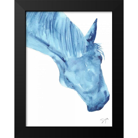 Blue Lacey Thick Black Modern Wood Framed Art Print by Dyer, Beverly