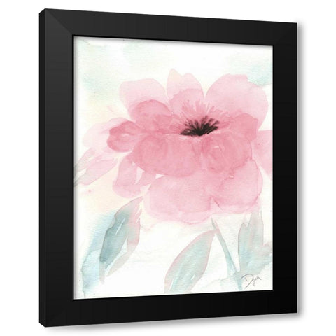Blush Peony I Black Modern Wood Framed Art Print with Double Matting by Dyer, Beverly
