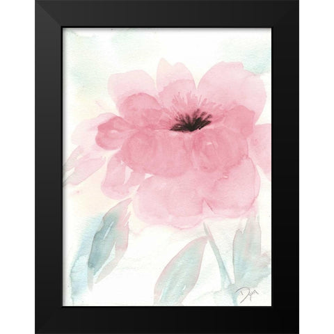 Blush Peony I Black Modern Wood Framed Art Print by Dyer, Beverly