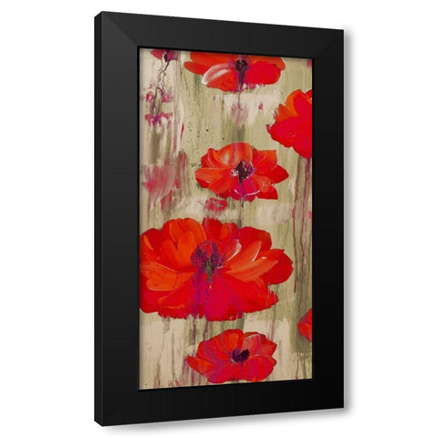 Crimson Rain 1 Black Modern Wood Framed Art Print with Double Matting by Dyer, Beverly