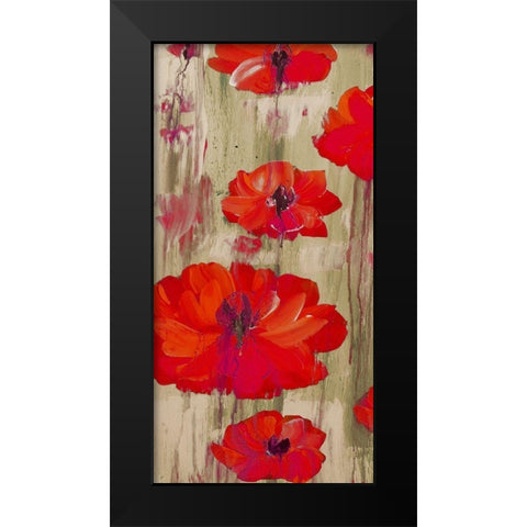 Crimson Rain 1 Black Modern Wood Framed Art Print by Dyer, Beverly