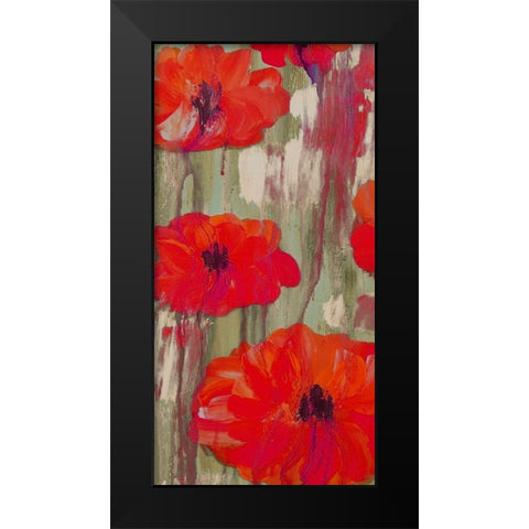 Crimson Rain 2 Black Modern Wood Framed Art Print by Dyer, Beverly