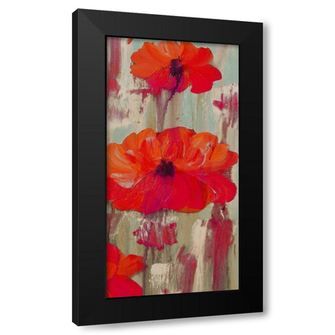 Crimson Rain 3 Black Modern Wood Framed Art Print with Double Matting by Dyer, Beverly