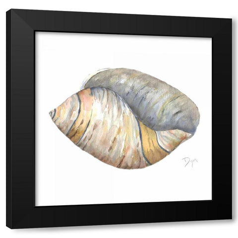 Sea Shell Neutral 1 Black Modern Wood Framed Art Print by Dyer, Beverly