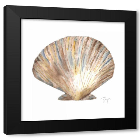 Sea Shell Neutral 2 Black Modern Wood Framed Art Print with Double Matting by Dyer, Beverly