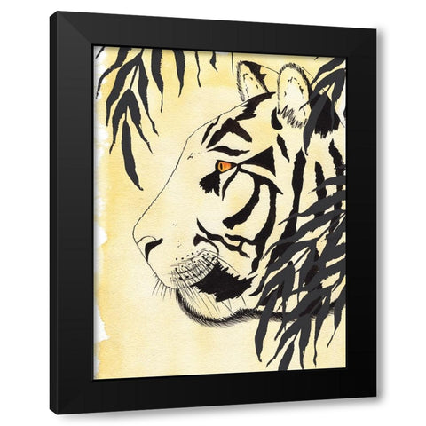 Tigritude Black Modern Wood Framed Art Print by Gosavi, Bhakti