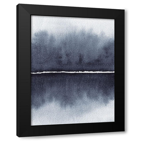 Watercolor Abstract 1 Black Modern Wood Framed Art Print with Double Matting by Gosavi, Bhakti