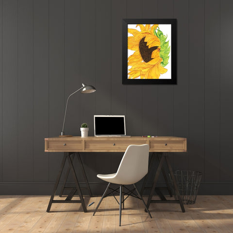 Sunflower 5 Black Modern Wood Framed Art Print by Gosavi, Bhakti