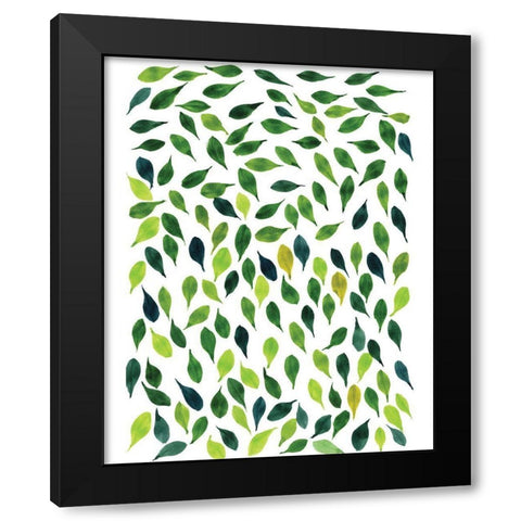 Spread Leaves 1 Black Modern Wood Framed Art Print with Double Matting by Gosavi, Bhakti