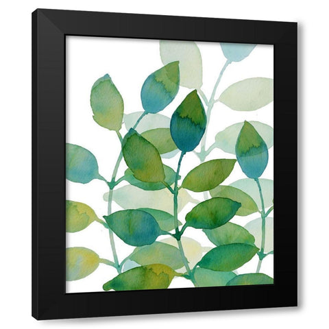 Leaf Echo 1 Black Modern Wood Framed Art Print by Boho Hue Studio