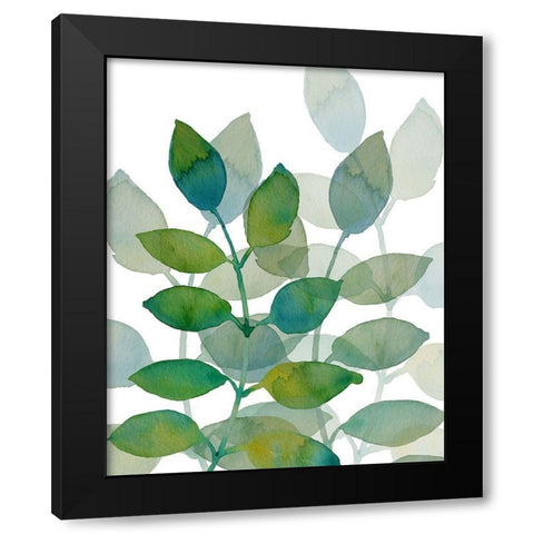 Leaf Echo 2 Black Modern Wood Framed Art Print with Double Matting by Boho Hue Studio