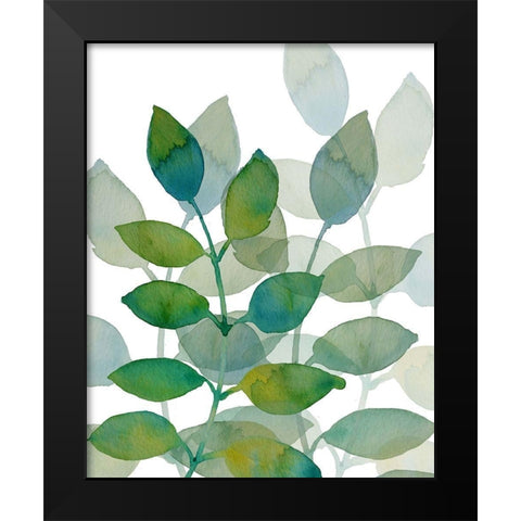 Leaf Echo 2 Black Modern Wood Framed Art Print by Boho Hue Studio