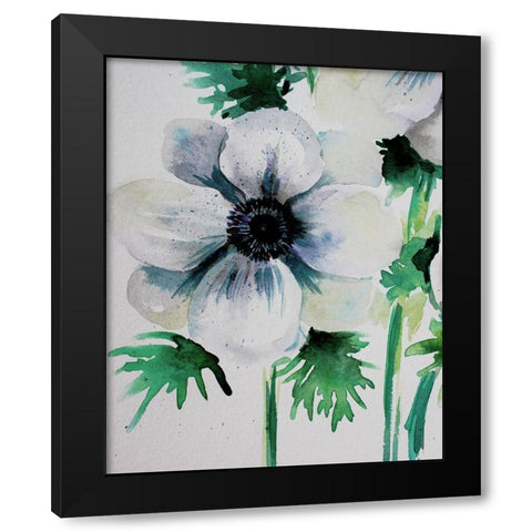 Ghost Blooms 4 Black Modern Wood Framed Art Print with Double Matting by Boho Hue Studio