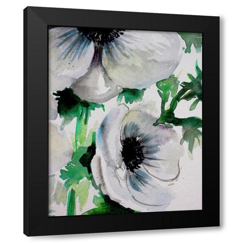 Ghost Blooms 5 Black Modern Wood Framed Art Print with Double Matting by Boho Hue Studio