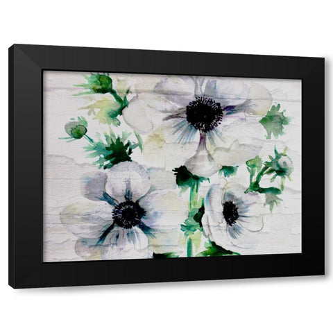 Ghost Blooms 6 Black Modern Wood Framed Art Print with Double Matting by Boho Hue Studio