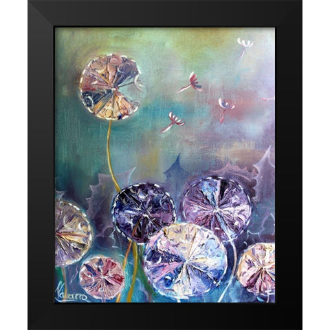 Spiral Puffs Black Modern Wood Framed Art Print by Boho Hue Studio