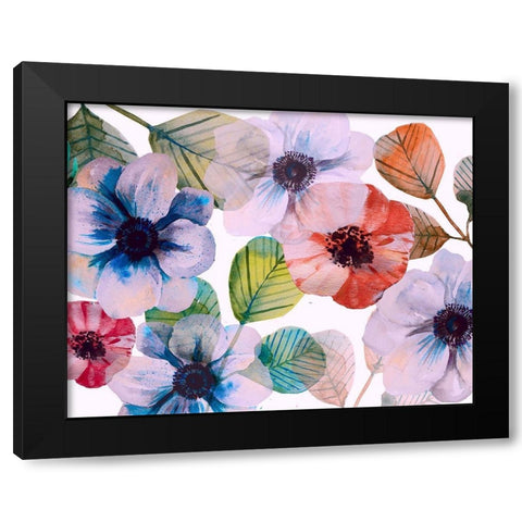 Flowerscape 1 Black Modern Wood Framed Art Print with Double Matting by Boho Hue Studio