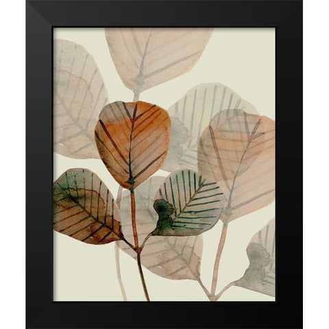 Brown Leaves 1 Black Modern Wood Framed Art Print by Boho Hue Studio