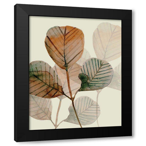 Brown Leaves 2 Black Modern Wood Framed Art Print with Double Matting by Boho Hue Studio