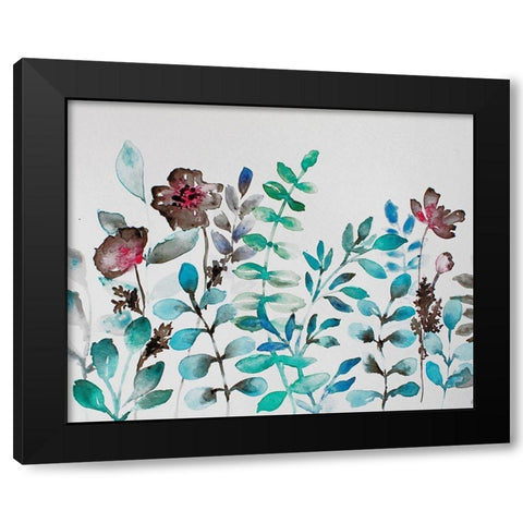 Shrub Life Black Modern Wood Framed Art Print by Boho Hue Studio