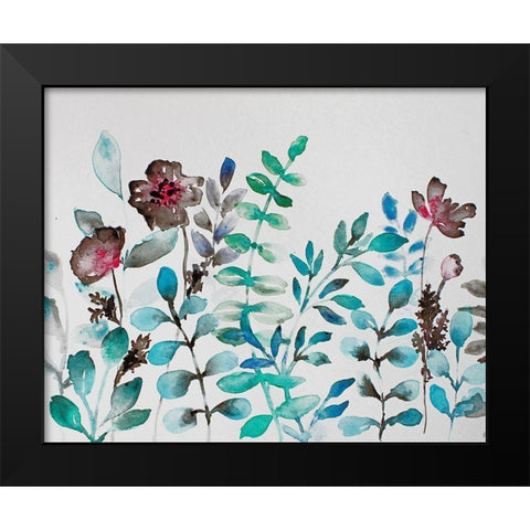 Shrub Life Black Modern Wood Framed Art Print by Boho Hue Studio