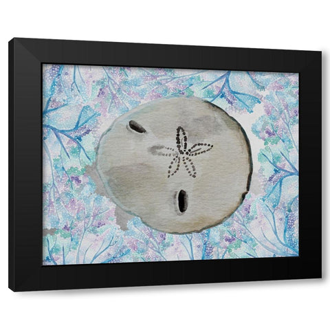 Sand Dollar Black Modern Wood Framed Art Print with Double Matting by Boho Hue Studio