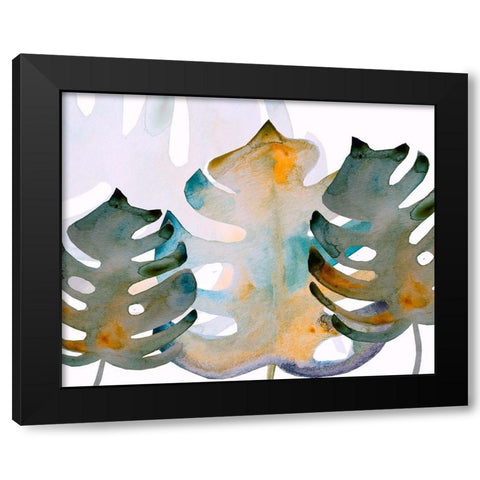 Dark Monsteral 1 Black Modern Wood Framed Art Print by Boho Hue Studio