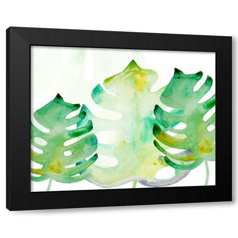 Green Monsteral 1 Black Modern Wood Framed Art Print by Boho Hue Studio
