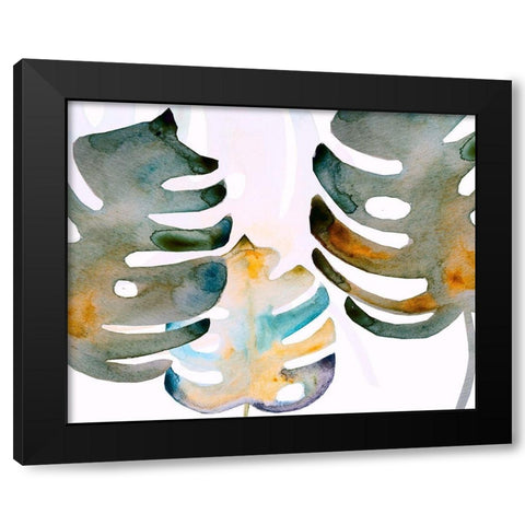 Dark Monsteral 2 Black Modern Wood Framed Art Print by Boho Hue Studio