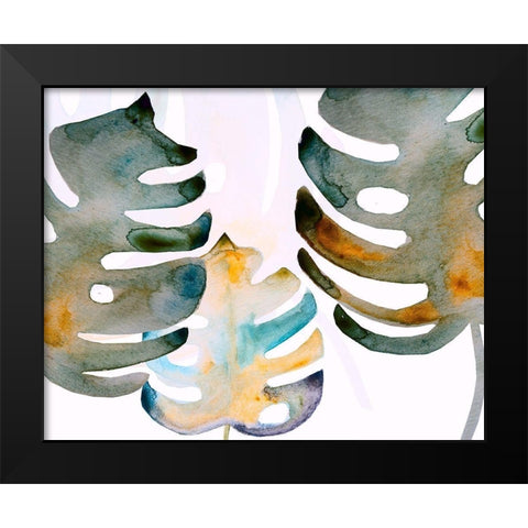 Dark Monsteral 2 Black Modern Wood Framed Art Print by Boho Hue Studio