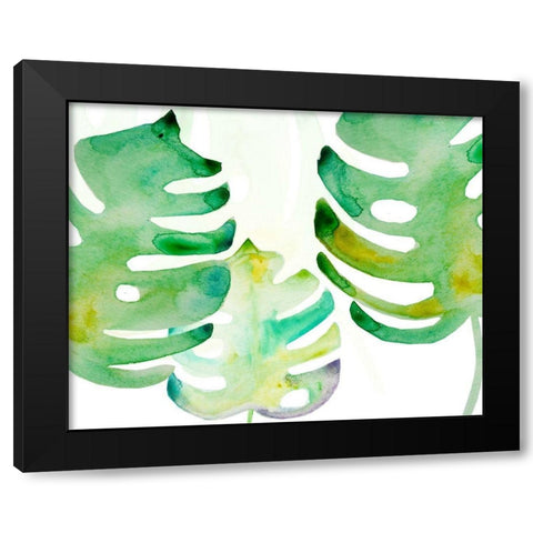 Green Monsteral 2 Black Modern Wood Framed Art Print by Boho Hue Studio