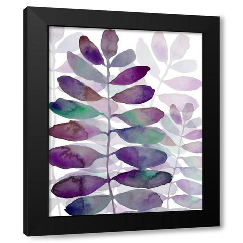 Purple Petiole 1 Black Modern Wood Framed Art Print with Double Matting by Boho Hue Studio