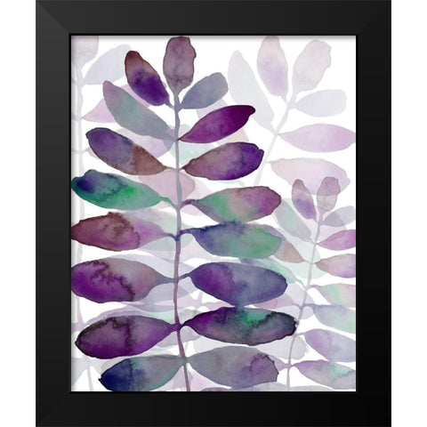 Purple Petiole 1 Black Modern Wood Framed Art Print by Boho Hue Studio