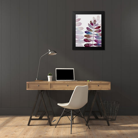 Purple Petiole 2 Black Modern Wood Framed Art Print by Boho Hue Studio