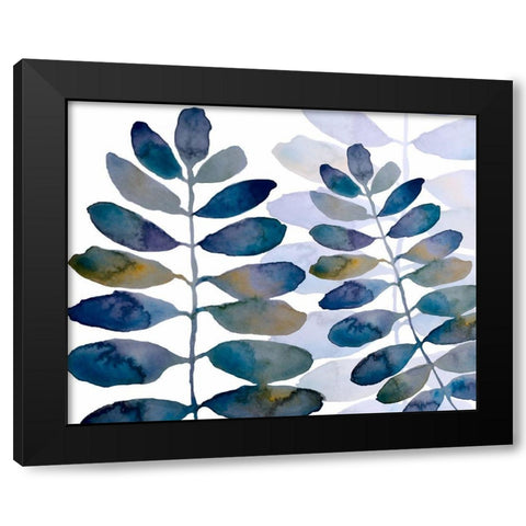 Primeval Fronds 2 Black Modern Wood Framed Art Print by Boho Hue Studio