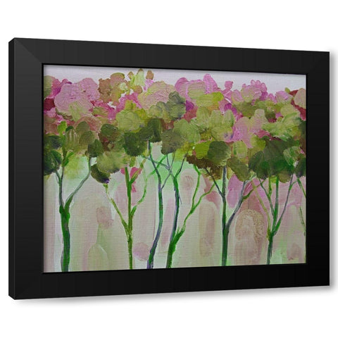Periwinkle Trees Black Modern Wood Framed Art Print by Boho Hue Studio