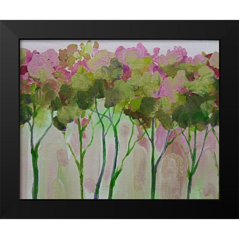 Periwinkle Trees Black Modern Wood Framed Art Print by Boho Hue Studio