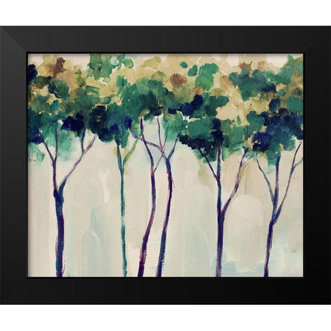 Creamy Trees Black Modern Wood Framed Art Print by Boho Hue Studio