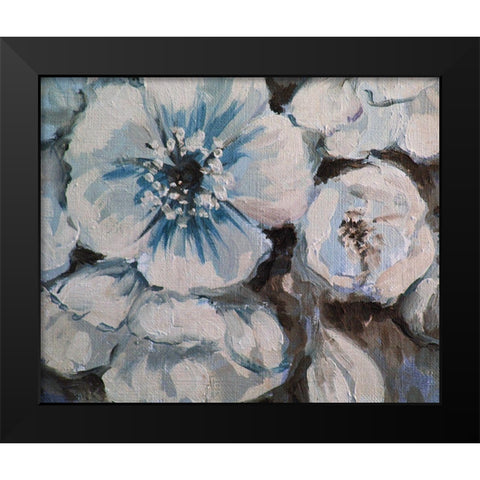 Blossom Bunch 2 Black Modern Wood Framed Art Print by Boho Hue Studio