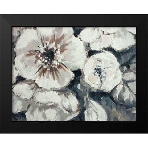 Blossom Bunch 3 Black Modern Wood Framed Art Print by Boho Hue Studio
