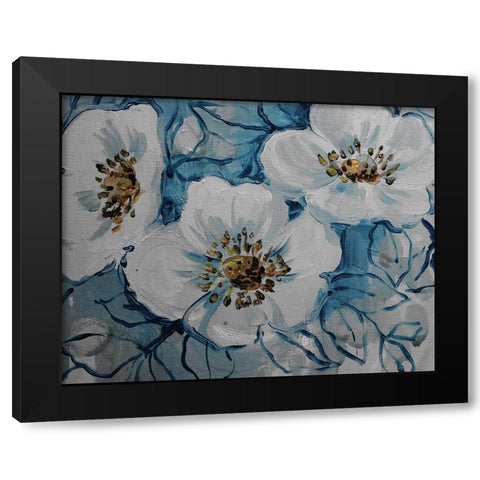 Blossom Bunch 10 Black Modern Wood Framed Art Print by Boho Hue Studio