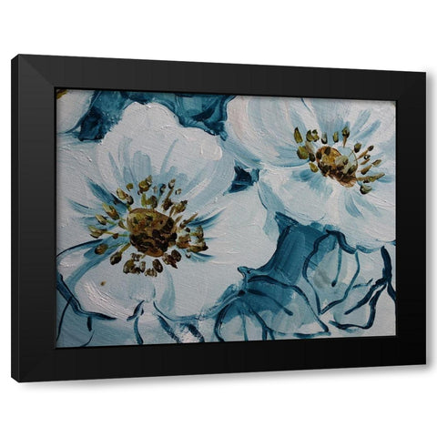 Blossom Bunch 11 Black Modern Wood Framed Art Print by Boho Hue Studio