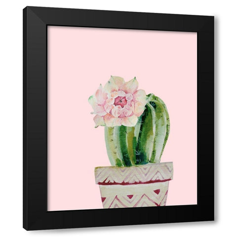 Succulant D3 Black Modern Wood Framed Art Print with Double Matting by Boho Hue Studio