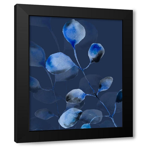 Blue On Blue Black Modern Wood Framed Art Print with Double Matting by Boho Hue Studio