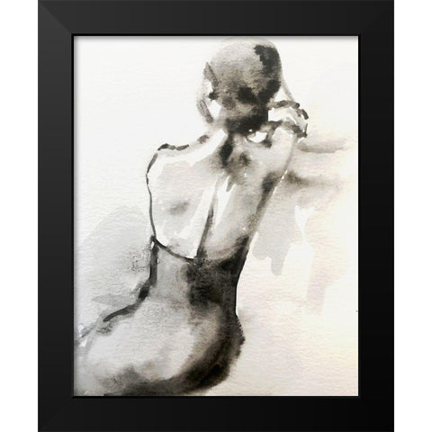 Waiting Close-Up Black Modern Wood Framed Art Print by Boho Hue Studio