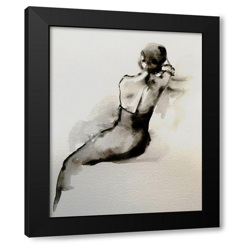 Waiting Black Modern Wood Framed Art Print with Double Matting by Boho Hue Studio