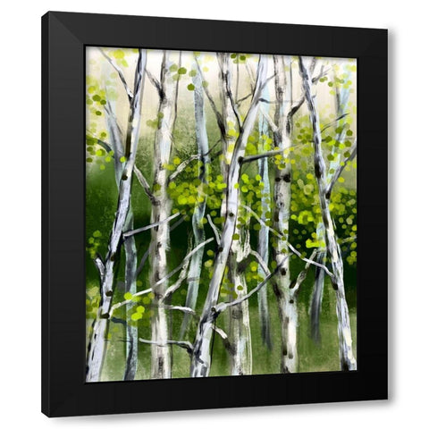 Wild Birch Black Modern Wood Framed Art Print by Boho Hue Studio