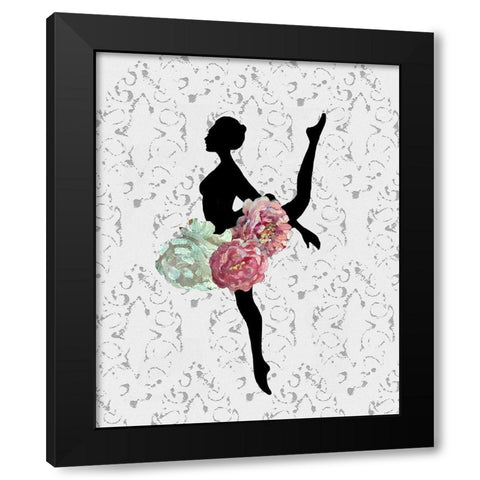 Ballerina Two Black Modern Wood Framed Art Print by Boho Hue Studio