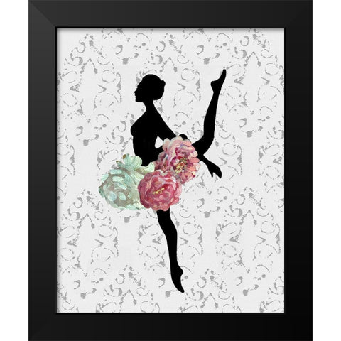 Ballerina Two Black Modern Wood Framed Art Print by Boho Hue Studio