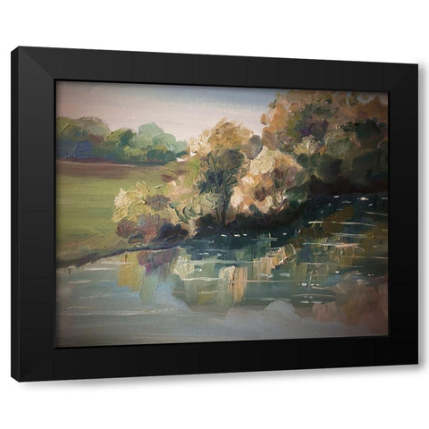 Landscape River 1 Black Modern Wood Framed Art Print with Double Matting by Boho Hue Studio